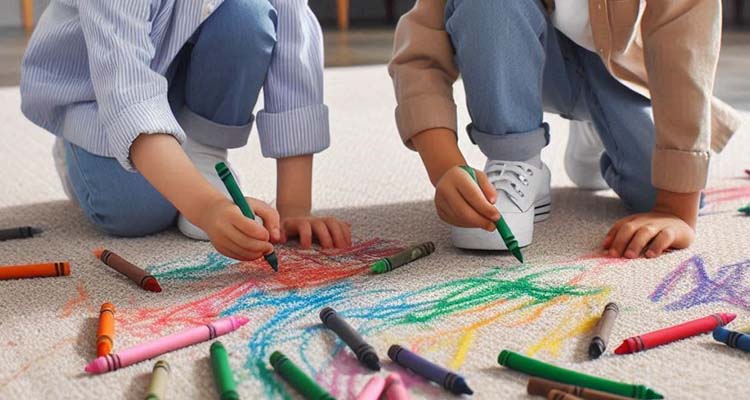 راهکارهای پاک کردن لکه مداد شمعی از روی فرش